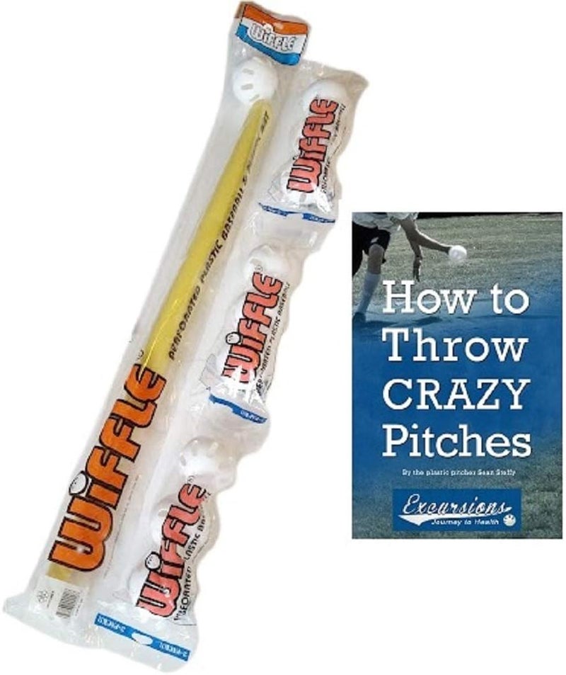 WIFFLE ® Ball and Bat Set Combo with Pitching Guide - 10 ® Balls 1 Bat and How to Pitch Pamphlet - Image 1